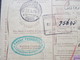 Delcampe - Italien 1913 Auslandspaketkarte Zusatzfrankaturen, Viele Stempel Venegono Superiore - Ostende Klebezettel Remboursement - Postpaketten