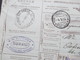 Italien 1912 Auslandspaketkarte Zusatzfrankaturen, Viele Stempel Torre Del Greco - Ostende Belgien - Pacchi Postali