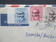 Irak / Iraq 1958 Brief Mit 5 Marken Mit Aufdruck Und Violettem Dreistempel Nach Backa Palanga In Jugoslawien - Iraq