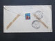 USA 1934 Washington Nr. 337 Eckrandstück Mit Plattennummer Rückseitig Health Greetings 1929 Tuberkulose Nach Jugoslawien - Lettres & Documents