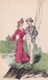 CPA Fantaisie - Couple - Femme Avec Ombrelle - Monsieur Canne à Pêche  (lot Pat 113/2) - Couples