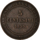 Monnaie, États Italiens, TUSCANY, Provisional Government, 5 Centesimi, 1859 - Toscana