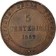 Monnaie, États Italiens, TUSCANY, Provisional Government, 5 Centesimi, 1859 - Toscane