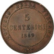 Monnaie, États Italiens, TUSCANY, Provisional Government, 5 Centesimi, 1859 - Tuscan