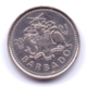 BARBADOS 2001: 10 Cents, KM 12 - Barbados