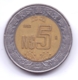 MEXICO 1992: 5 Nuevos Pesos, KM 552 - Messico