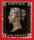 GBR SC #1 U (E,I) 1840 Queen Victoria 4 Margins W/red Cancel CV $375.00 - Used Stamps