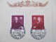 Liechtenstein 1943 Nr. 211 - 213 Hochzeit Franz Josef II Und Gräfin Gina Von Wilczek Sonderblatt / Sonderstempel FDC ?? - Brieven En Documenten