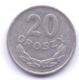POLSKA 1966: 20 Groszy, Y# A47 - Polonia