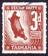 TASMANIA 3d Brown Stamp Duty Revenue Stamp FU - Fiscale Zegels