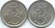 Belgium - Baudouin - 25 Centimes - 1974 - French (KM153.1) & 1969 - Dutch (KM154.1) - 25 Cents