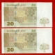 LATVIA LETTLAND PAIR 20 LATU 2009 UNC LAST PRE-EURO 29 - Latvia