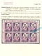 MNH ) TRIESTE B 1953 | Foglietto Posta Aerea. 300d. Lilla E Verde "Esperanto" Soprastampato "STT / VUJNA" - Mint/hinged