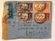 INDIA George VI 1941 Multi-stamped Cover Front And Rear Air Mail To England With Censor Tape And Marks - 1936-47 King George VI