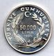 TURKEY, 50.000 Lira, Silver, Year 1995, KM #1045 - Turkije