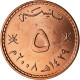 Monnaie, Oman, Qabus Bin Sa'id, 5 Baisa, 2008, British Royal Mint, SPL+, Bronze - Oman