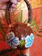 Handbag/Purse  Ball  Vietnam Real Coconut Shell Painted Hibiscus Flower - Other & Unclassified