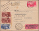 Italien 728-730 Repblikanische Geschichte 10+15+20 L Eil-R-Brief BERGAMO 17.3.47 - Non Classificati