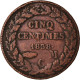 Monnaie, Monaco, Honore V, 5 Centimes, Cinq, 1838, Monaco, TB+, Cuivre, KM:95.2a - Charles III.