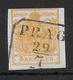 AUTRICHE - 1850 - Mi 1x TYPE Ib ORANGE PAPIER MAIN Avec CERTIFICAT / ATTEST - COTE YVERT = 150 EUR. - Used Stamps