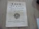 Edith Du Roi Août 1749 établissement Et Acquisitions Des Gens De Main Morte - Décrets & Lois