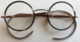 LUNETTES RONDES + ETUI - CORNE & METAL DEBUT 1900 - OPTIQUE MODERNE JULES GRAND 12 RUE DE LA LOGE PERPIGNAN - Brillen