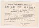 28021 Carte Visite Fetiche Chasseur Viperes Radiesthesiste Guerisseur Magnetiseur - Emile Massa Nogent Roi France - Religión & Esoterismo