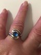 Jolie Bague En Argent Massif Sertie D'une Pierre Bleue Taille :58 - Rings