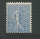 France Semeuse N°132 25c Bleu Neuf Luxe ** Gomme D'origine. Signé Calves H2201 - Unused Stamps