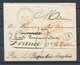 1844 Griffe Bleue FORT ROYAL Au Dos D'une Enveloppe. RRR P4382 - Colecciones