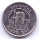 ICELAND 1992: 1 Krona, KM 27a - Islandia