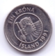 ICELAND 1991: 1 Krona, KM 27a - Islandia