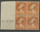 PREO N°57 BLOC DE 4 DATE A GAUCHE, Neuf**/* SUP X1155 - 1893-1947