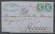 1869 Lettre à 40c 2*N°29 Pour Rome + TAXE Manus + AFFR. INSUFF./P24 X1814 - 1859-1959 Brieven & Documenten