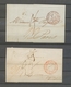 2 Lettres Angleterre Par Calais, Grand Càd Rouge, 1834 évidé, 1836 Dateur X4907 - Entry Postmarks