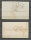 2 Lettres Angleterre Par Calais, Grand Càd Rouge, 1834 évidé, 1836 Dateur X4907 - Marques D'entrées
