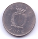 MALTA 2001: 25 Cents, KM 98 - Malta