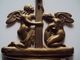 Prachtig Authentiek  Wijwatervat Crucifix Met Geknielde Engelen / Bénitier  / Holly Water Font - Religious Art