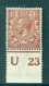 Great Britain 1912 George V Definitive Stamp 1 1/2 D Chestnut SG 364 N18(13) With Control Mint Hinged - Unused Stamps