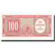 Billet, Chile, 100 Pesos = 10 Condores, Undated (1958-59), KM:122, NEUF - Cile