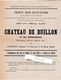 Petite Affiche A4   1903 / Vente Du Château De Buillon ( Chenecey-Buillon) Rurey 25 Doubs / Parc Bord De Loue / 230 Ha - 1900 – 1949