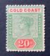 10099 - RARE Gold Coast Victoria 20 S. Rouge Et Vert Neuf No 34 ( Cote 5000 Euros) Départ Seulement 1.00 CHF - Gold Coast (...-1957)