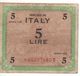 ITALY    AM Lire  5 Lire   BEP  Serie Speciale  Asterisco   1943   ( WWII )  1ma Serie    RARO - Allied Occupation WWII