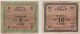 ITALY    AM Lire  Coppia 5 & 10 Lire   FLP   1943A  ( WWII )  2nda Serie - Occupation Alliés Seconde Guerre Mondiale