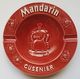 CENDRIER - PUBLICITAIRE - CUSENIER - MANDARIN - ROUGE - FAIENCE D'ART - J. ROUSSILLON - DIAMETRE : 15 CM - Porcelain