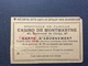 CASINO DE MONTMARTRE  Carte D’Abonnement  ANNÉES 1900 - Tickets D'entrée