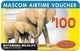 Botswana - Mascom - Wildlife Series - Elephant, GSM Refill 100P, Used - Botswana