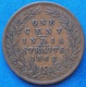 STRAITS SETTLEMENTS - 1 Cent 1862 KM# 6 British India Government, Victoria (1858-1867) - Edelweiss Coins - Otros – Asia