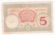 Banque De L'Indochine DJIBOUTI 5 Francs 1925-1938 Alphabet : V.50 N°160 - Dschibuti