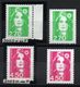 YT N° 3005a - 3007a - Sans Phosphore + Normal - Neufs ** - Cote: 75,00 € - 1989-1996 Bicentenial Marianne